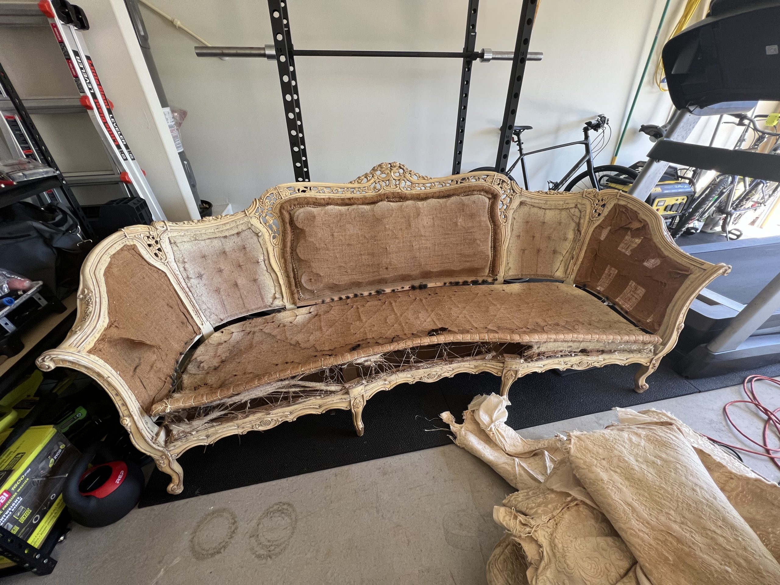 deconstructing antique couch