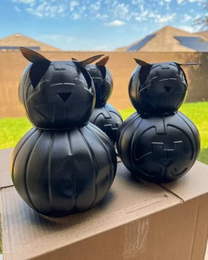 DIY Halloween Black Pumpkin Cats