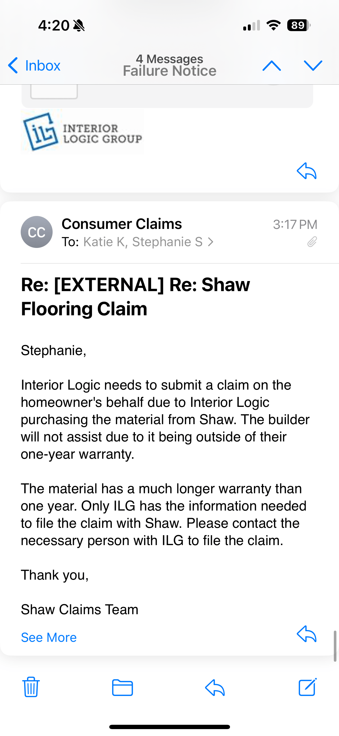 Shaw Response