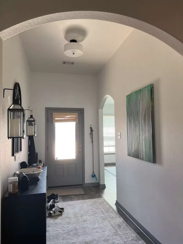 Entryway after light fixture