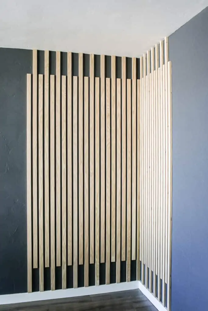 corner offset diy slat wall
