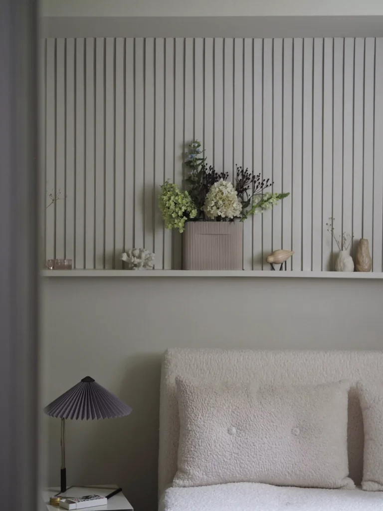 Melanie Lissack interiors wood slat feature wall