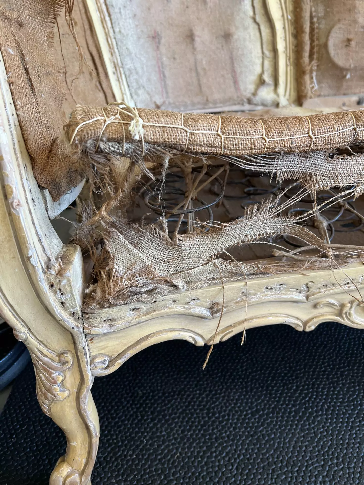 deconstructing antique couch