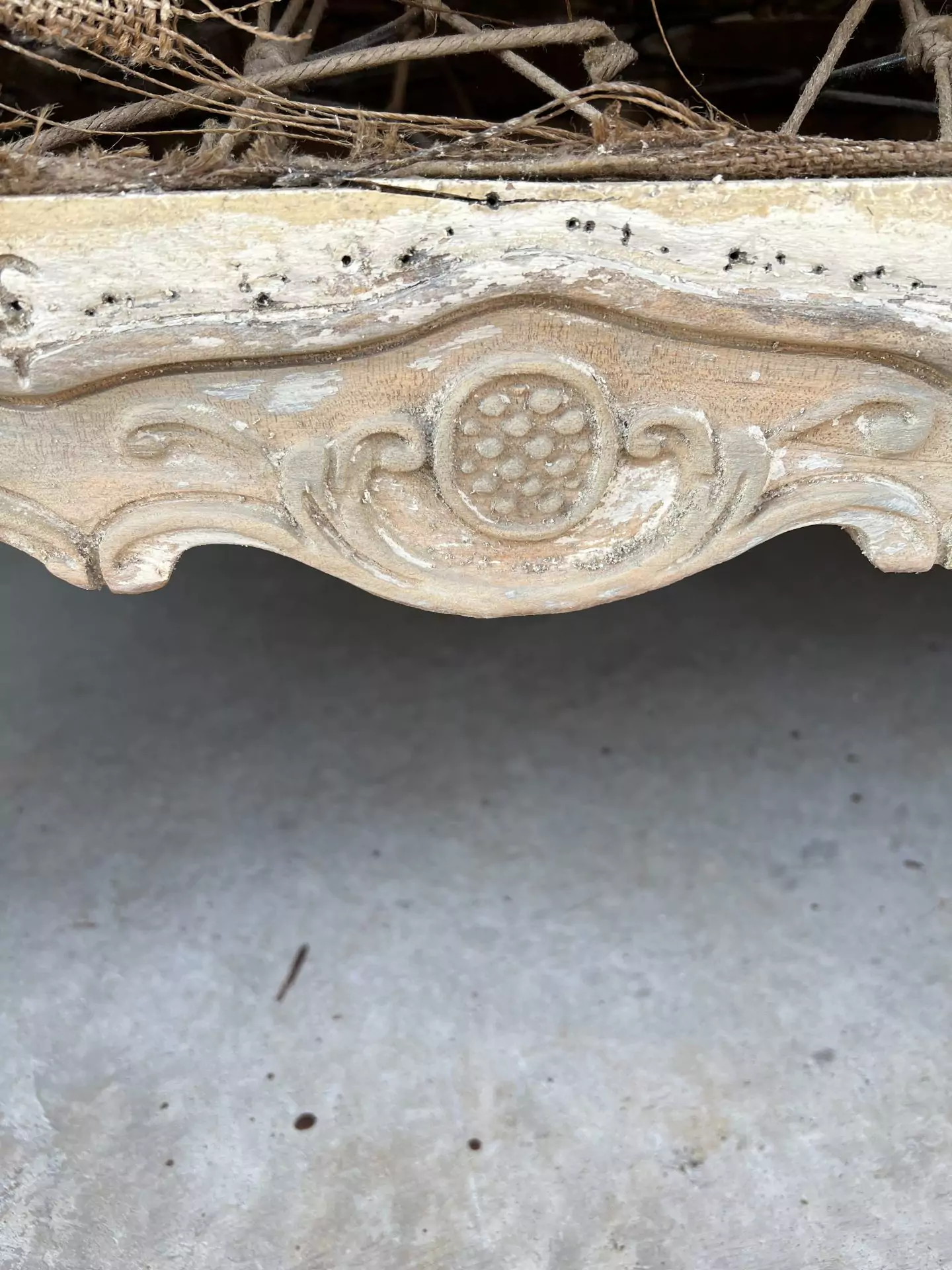 deconstructing antique couch stripping paint