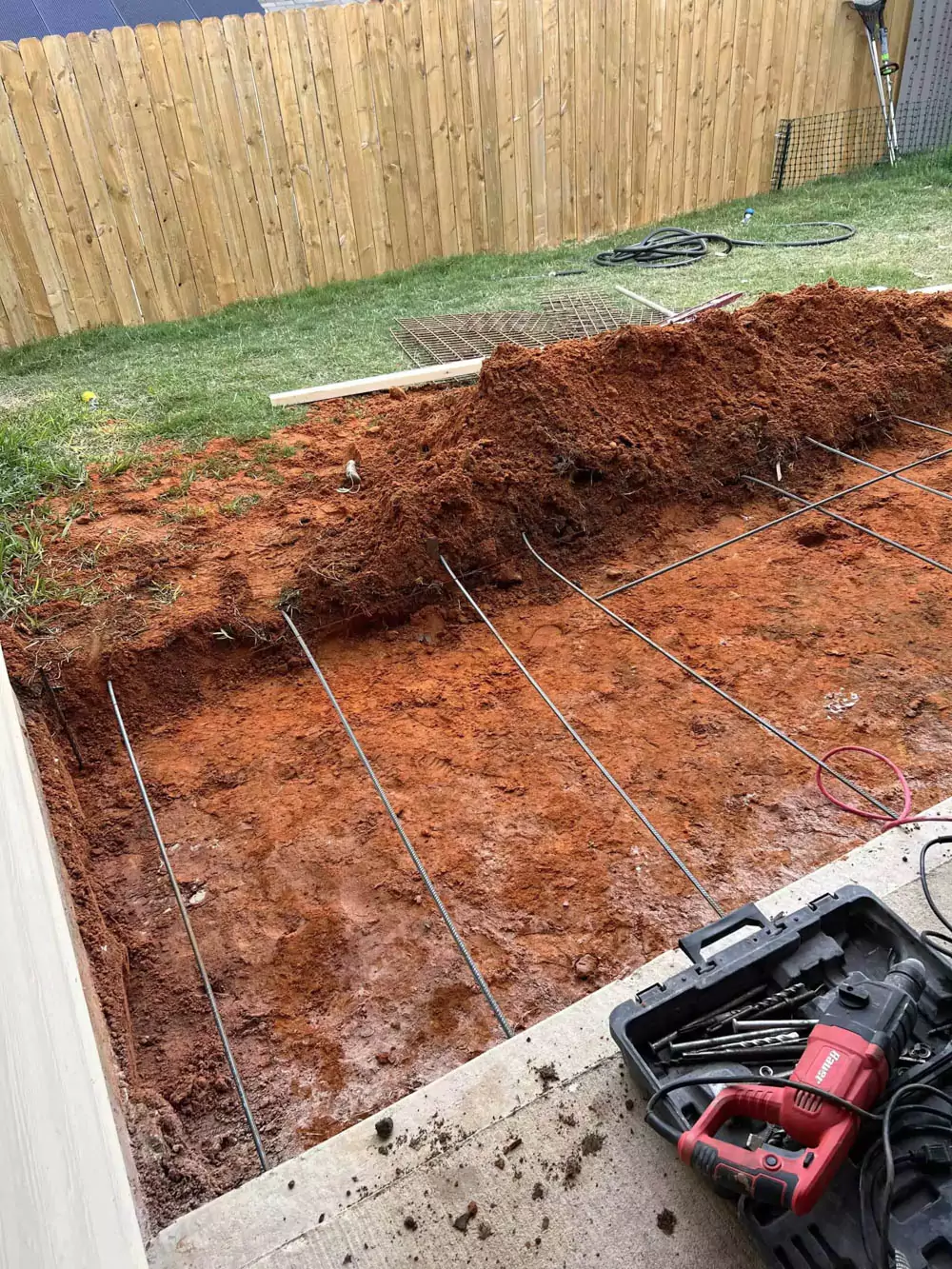patio extension rebar