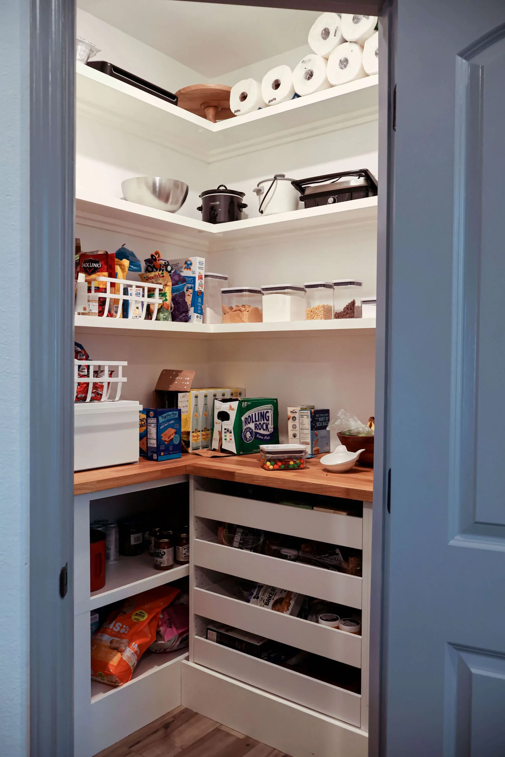 Our Custom Walk-in Pantry Progress and Reveal | DIY Shelves