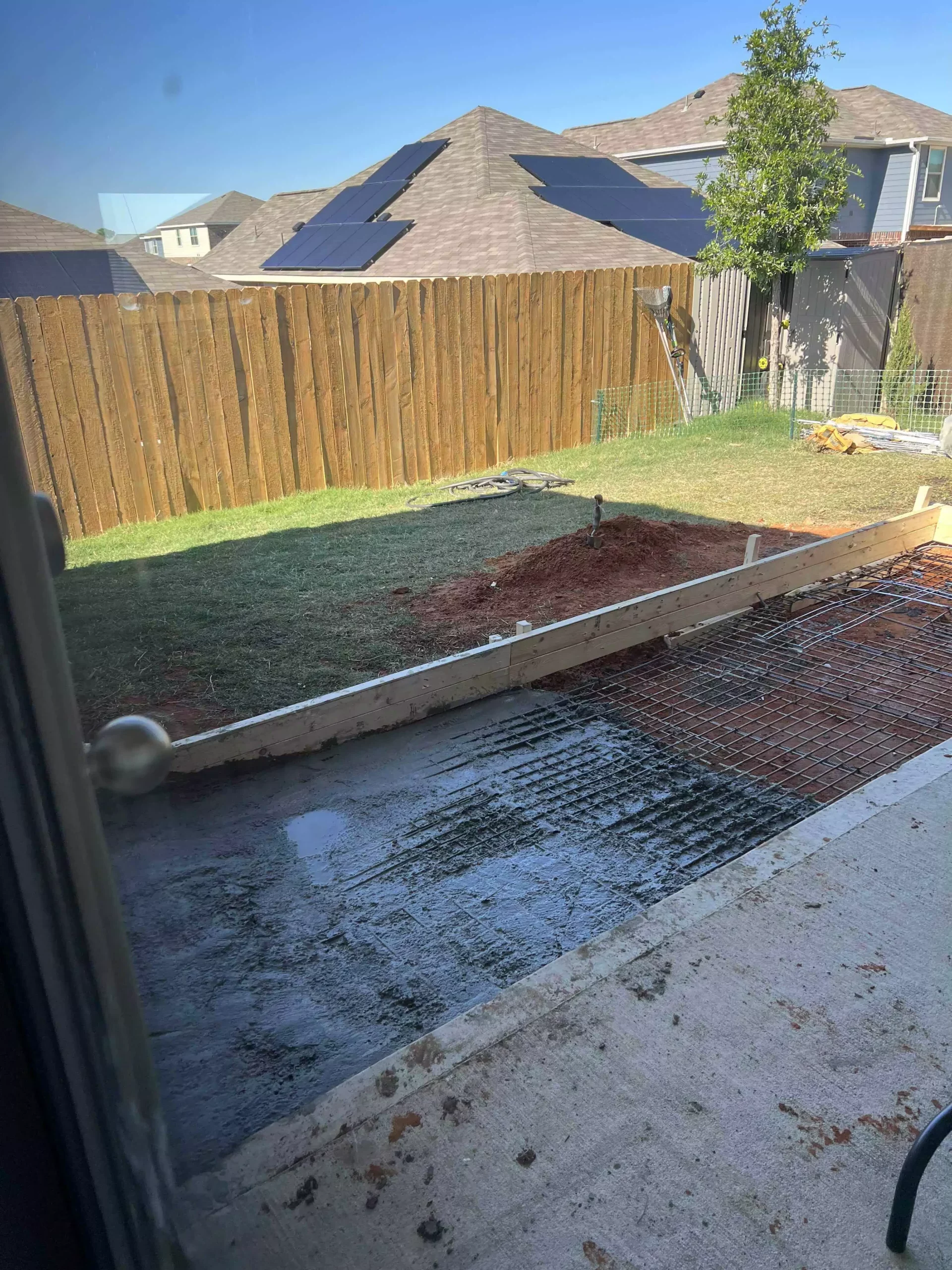 patio extension concrete pour