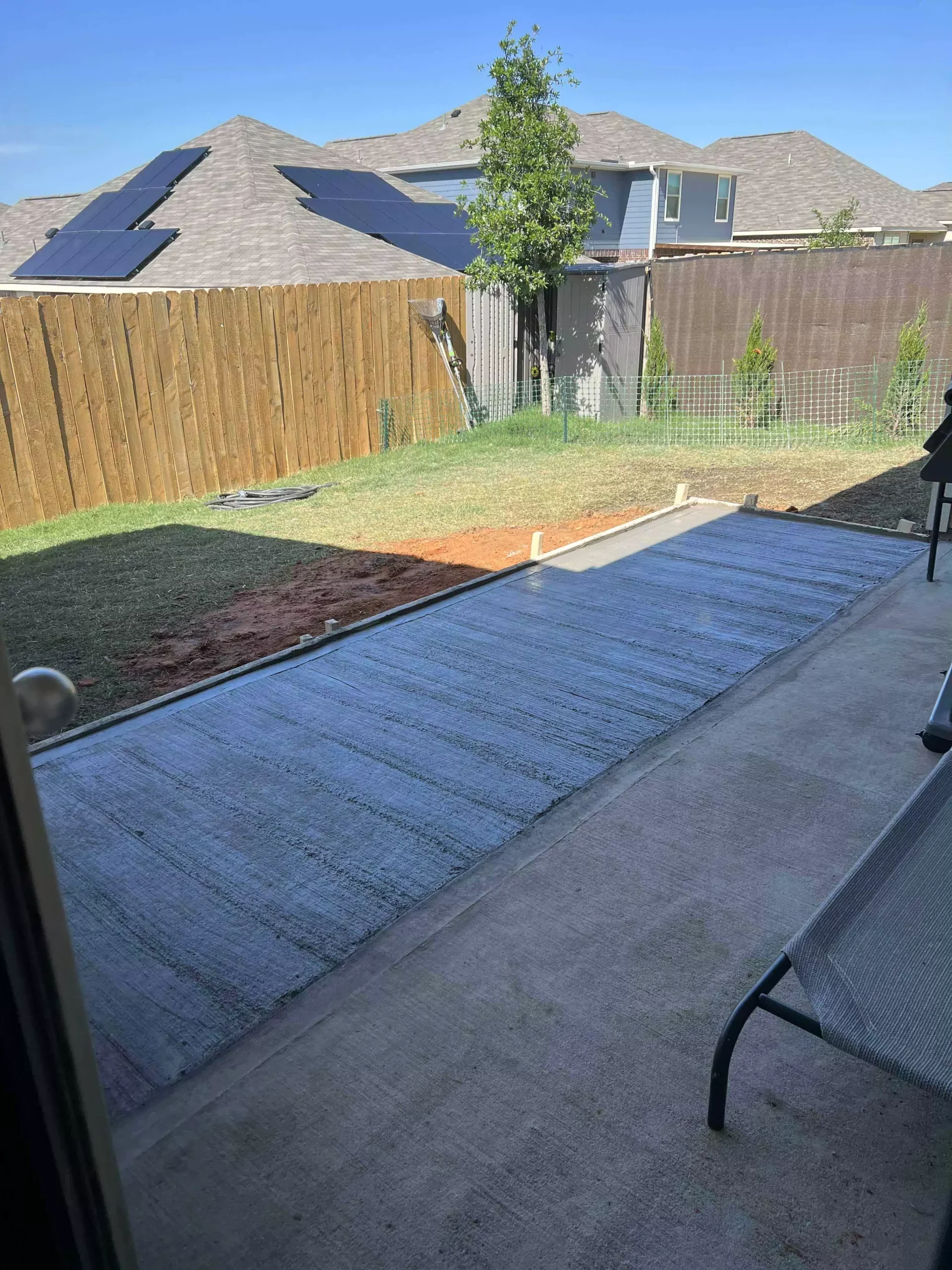 patio extension concrete finished