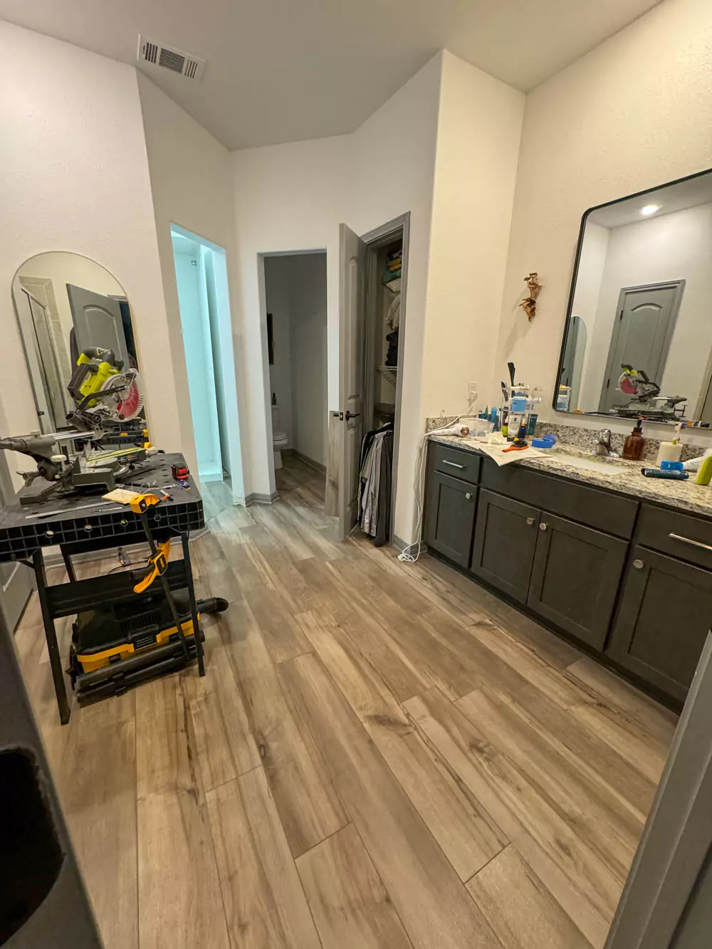 Table Saw in Bathroom