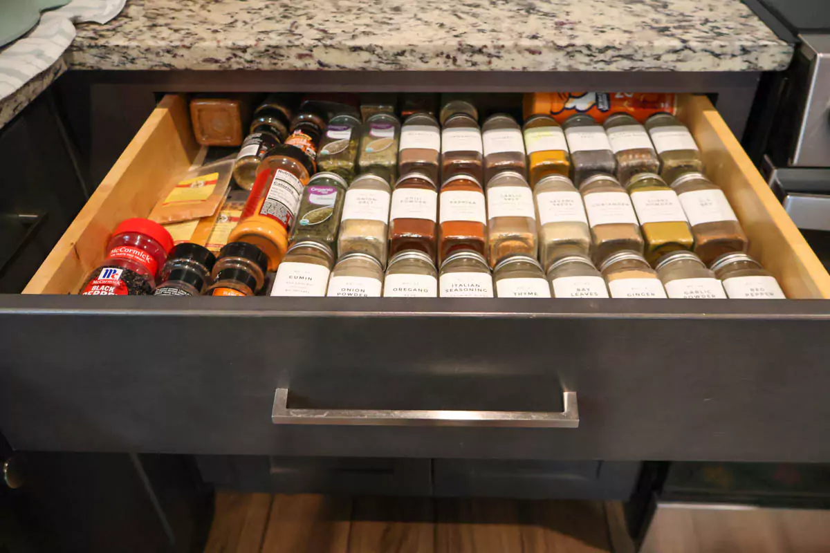 Spice Drawer Organization